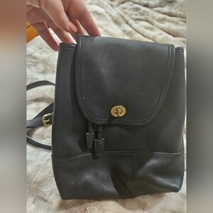 Coach Small Black LEATHER Backpack Purse